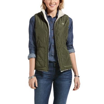 Ariat Reversible Dilon - Gilet Olijfgroen Dames - 12143-748